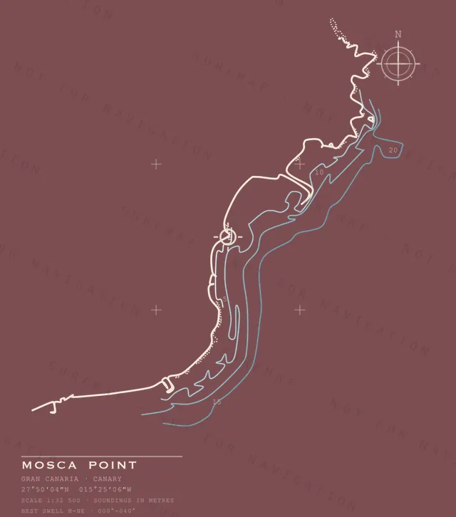 Mosca Point chart, the full artwork printed on the back