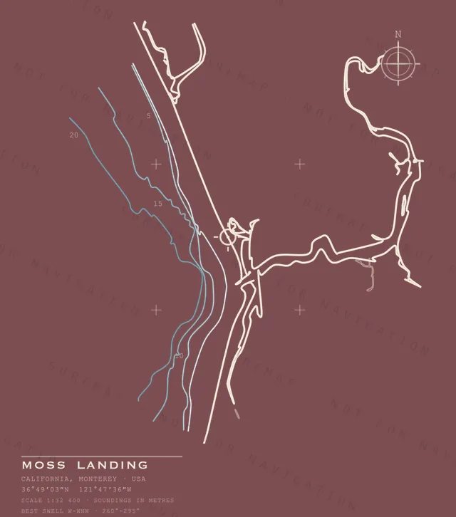 Moss Landing chart, the full artwork printed on the back