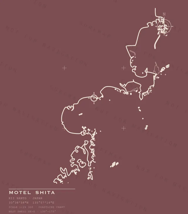 Motel Shita chart, the full artwork printed on the back