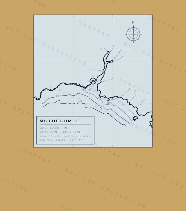 Mothecombe chart, the full artwork printed on the back