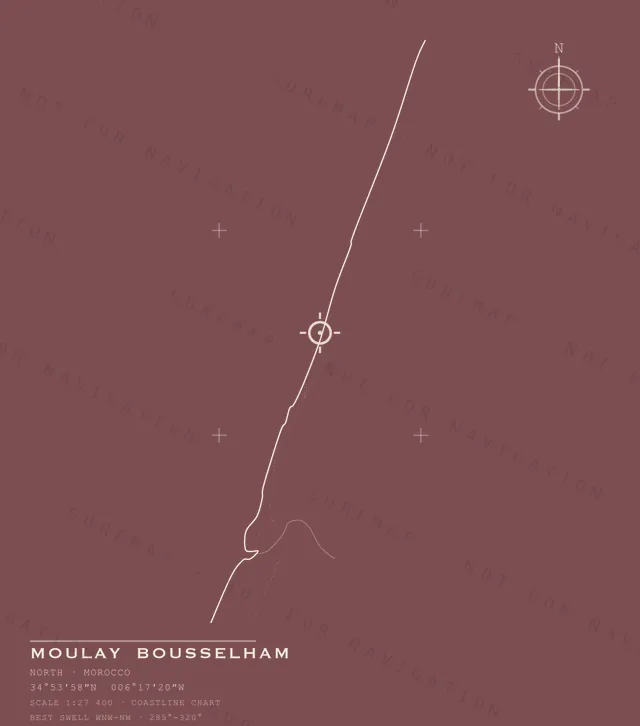 Moulay Bousselham chart, the full artwork printed on the back
