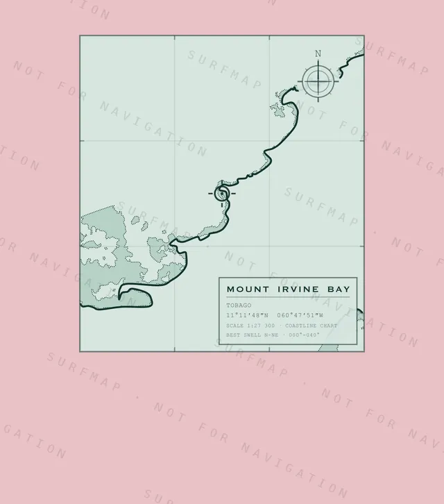 Mount Irvine Bay chart, the full artwork printed on the back