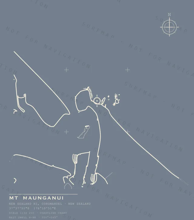 Mt Maunganui chart, the full artwork printed on the back