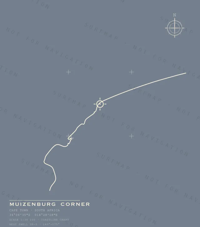 Muizenburg Corner chart, the full artwork printed on the back