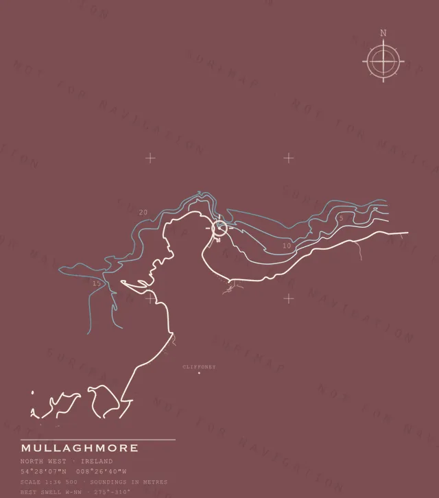 Mullaghmore chart, the full artwork printed on the back
