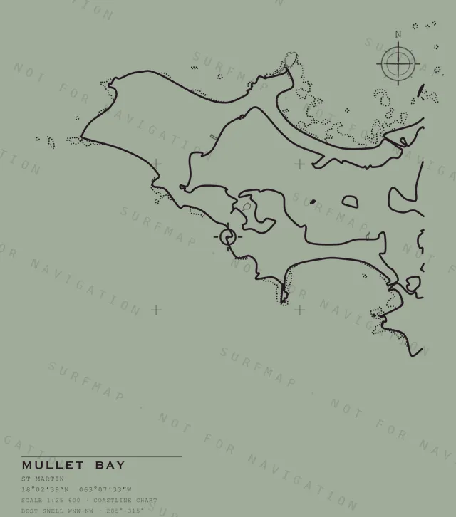 Mullet Bay chart, the full artwork printed on the back