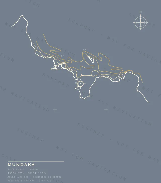Mundaka chart, the full artwork printed on the back