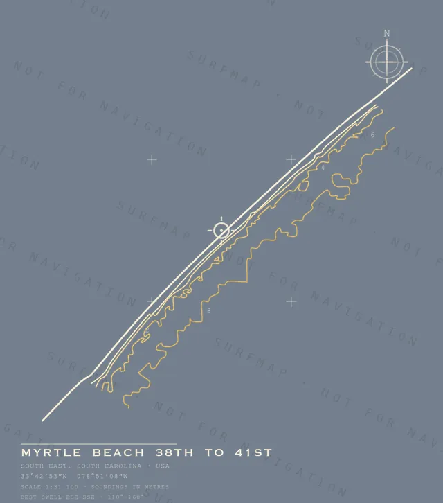 Myrtle Beach 38th to 41st chart, the full artwork printed on the back