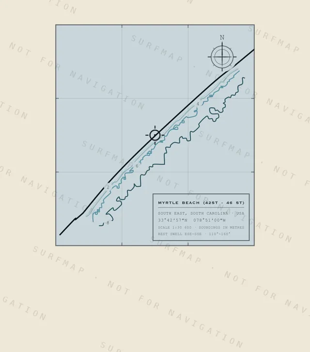 Myrtle Beach (42st - 46 St) chart, the full artwork printed on the back