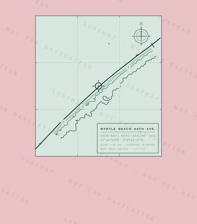 Myrtle Beach 64th Ave. chart, the full artwork printed on the back