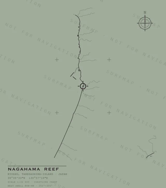 Nagahama Reef chart, the full artwork printed on the back