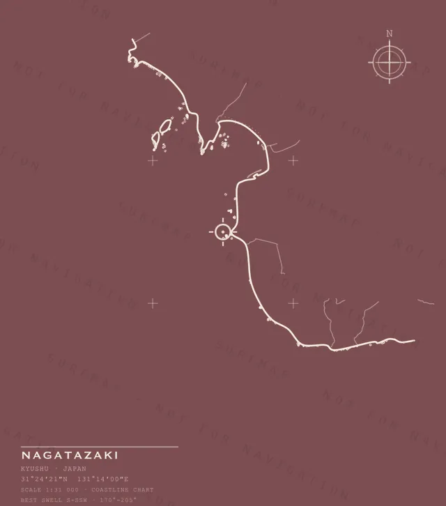 Nagatazaki chart, the full artwork printed on the back