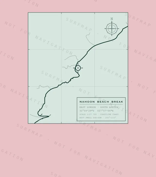 Nahoon Beach Break chart, the full artwork printed on the back
