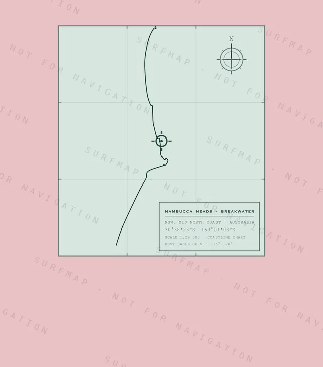 Nambucca Heads - Breakwater chart, the full artwork printed on the back