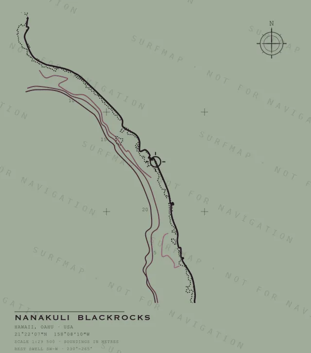 Nanakuli Blackrocks chart, the full artwork printed on the back