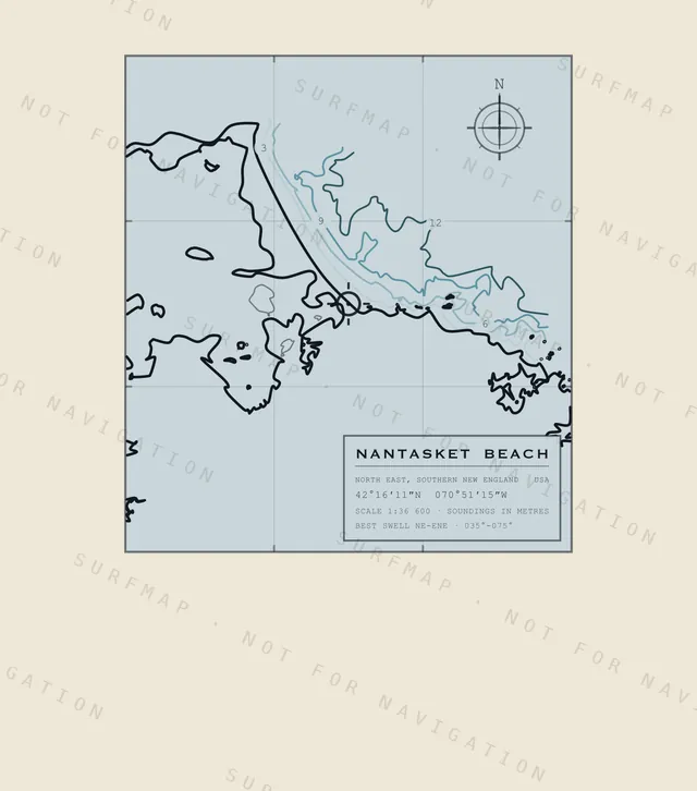 Nantasket Beach chart, the full artwork printed on the back