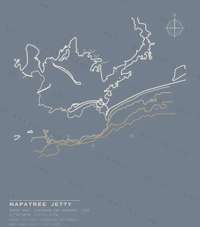 Napatree Jetty chart, the full artwork printed on the back