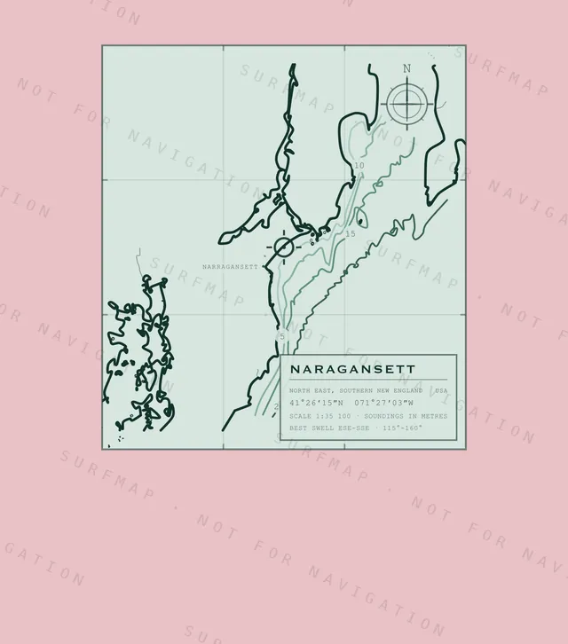 Naragansett chart, the full artwork printed on the back