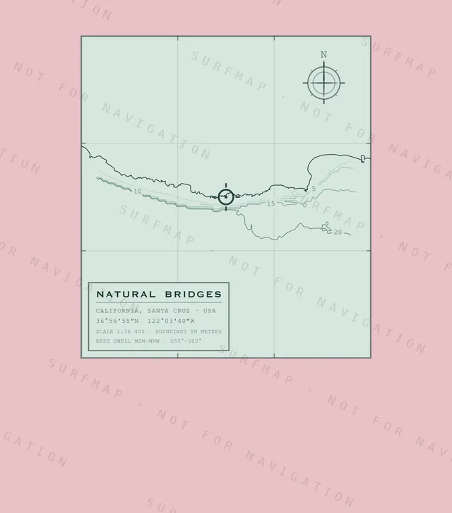 Natural Bridges chart, the full artwork printed on the back