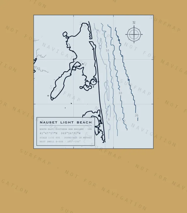 Nauset Light Beach chart, the full artwork printed on the back