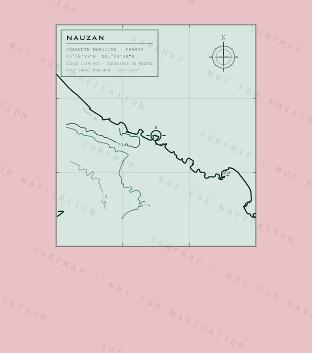 Nauzan chart, the full artwork printed on the back