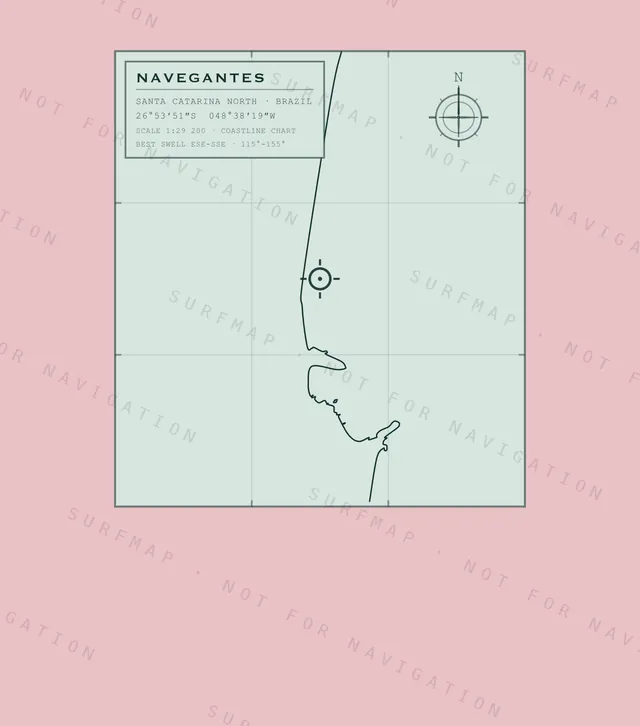 Navegantes chart, the full artwork printed on the back
