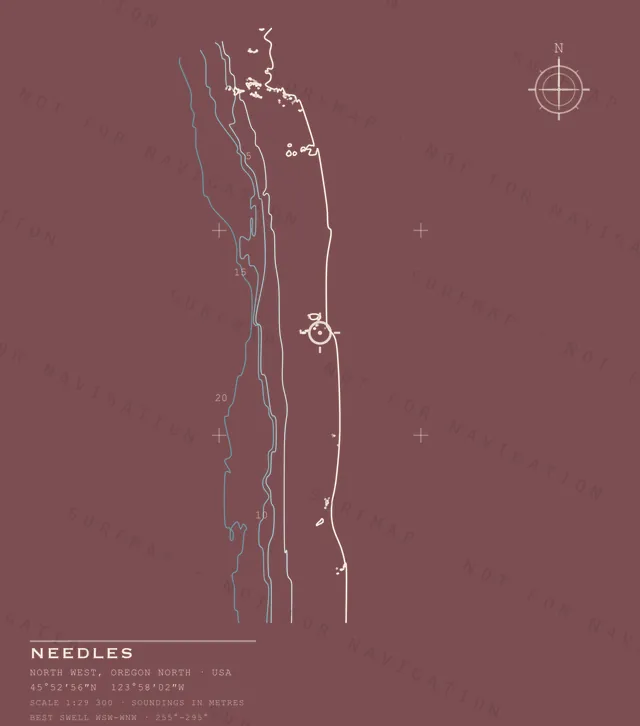 Needles chart, the full artwork printed on the back