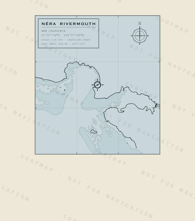 Néra Rivermouth chart, the full artwork printed on the back
