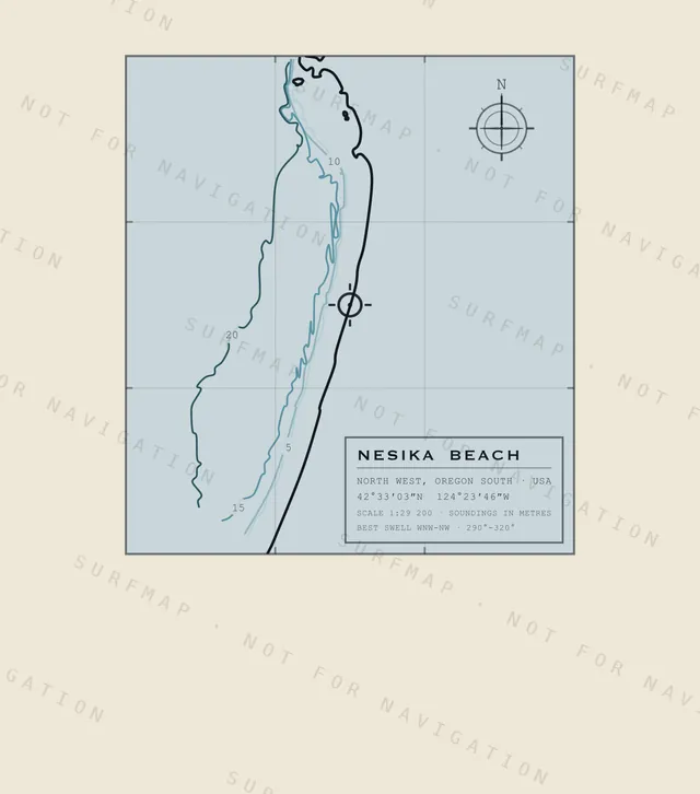 Nesika Beach chart, the full artwork printed on the back