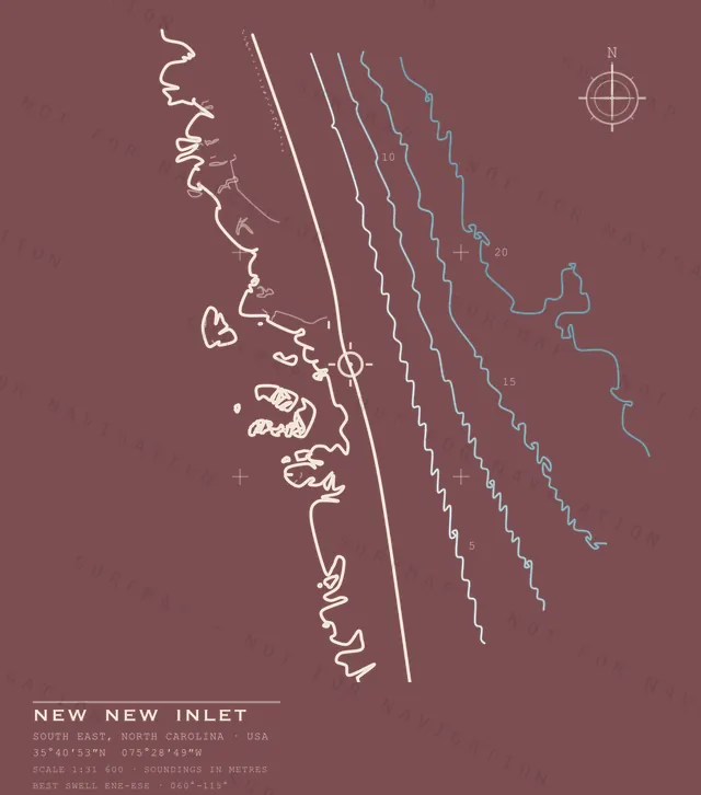 New New Inlet chart, the full artwork printed on the back