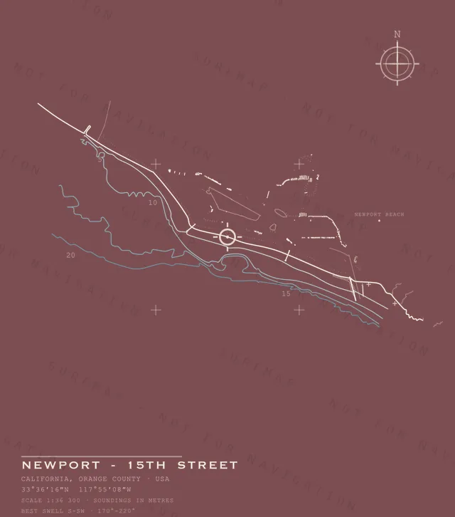 Newport - 15th Street chart, the full artwork printed on the back