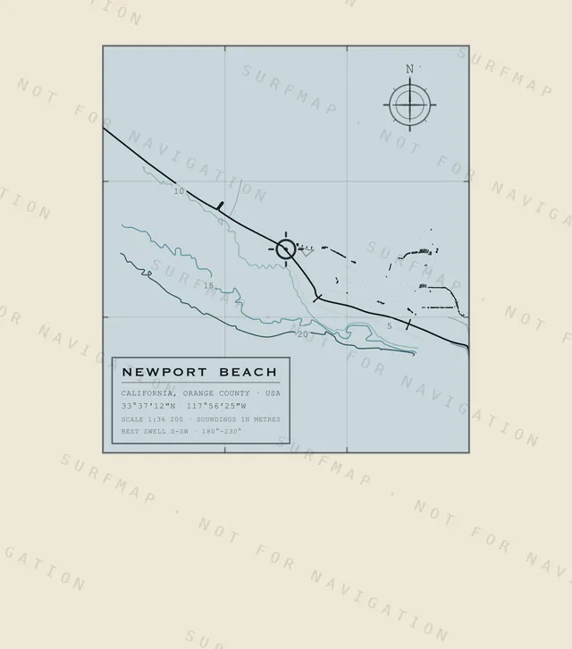 Newport Beach chart, the full artwork printed on the back
