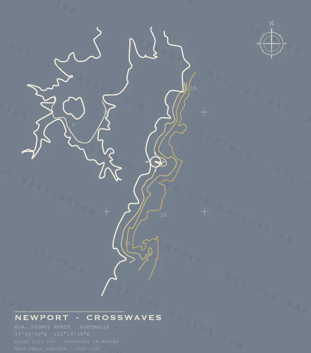 Newport - Crosswaves chart, the full artwork printed on the back