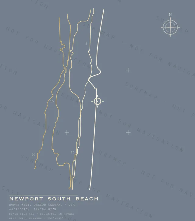 Newport South Beach chart, the full artwork printed on the back