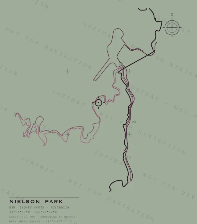 Nielson Park chart, the full artwork printed on the back