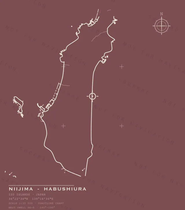 Niijima - Habushiura chart, the full artwork printed on the back
