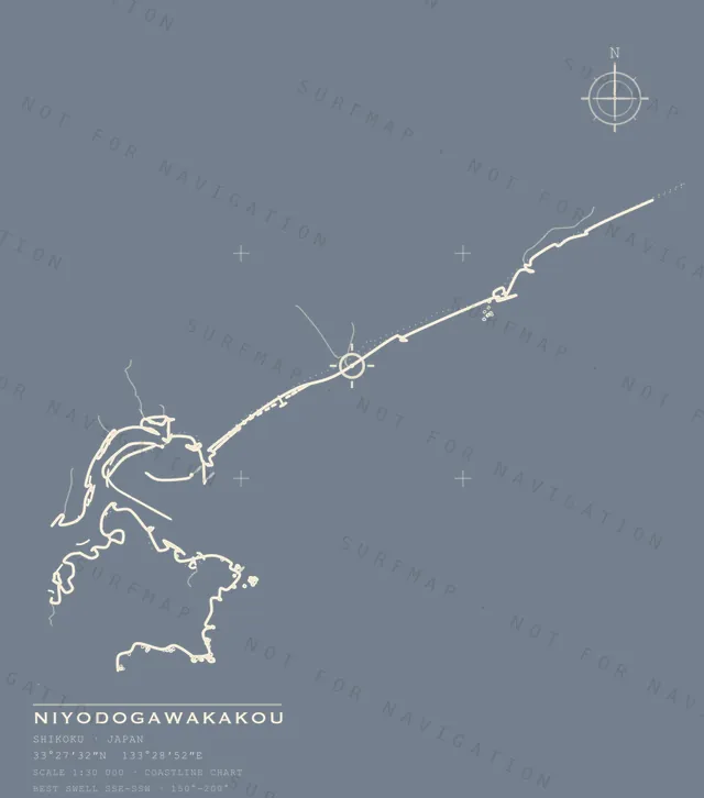 Niyodogawakakou chart, the full artwork printed on the back