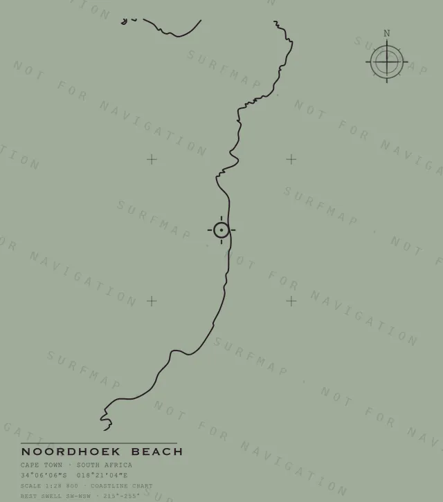 Noordhoek Beach chart, the full artwork printed on the back