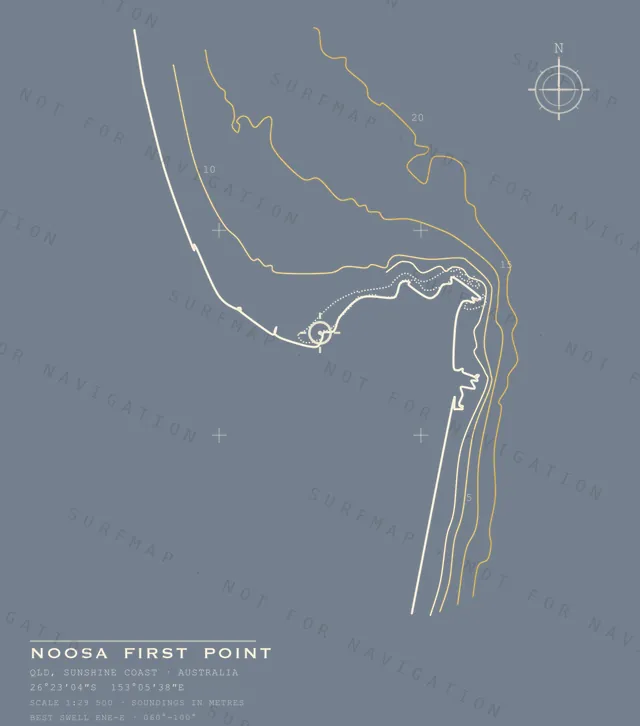 Noosa First Point chart, the full artwork printed on the back