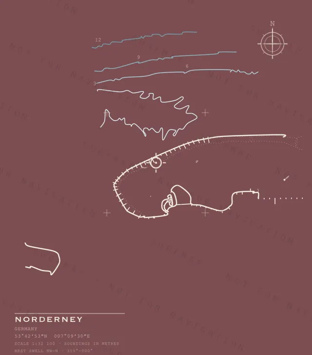 Norderney chart, the full artwork printed on the back