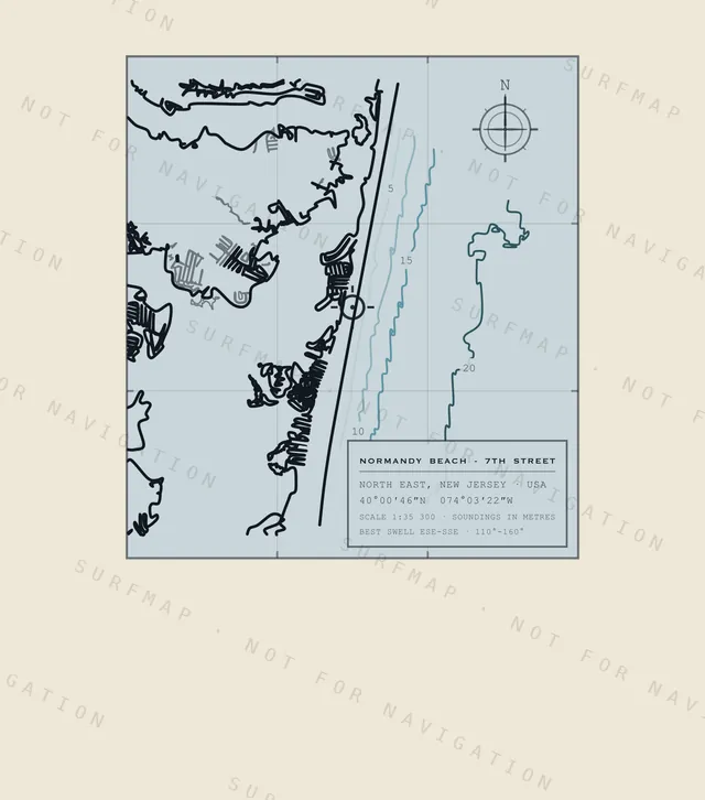 Normandy Beach - 7th Street chart, the full artwork printed on the back