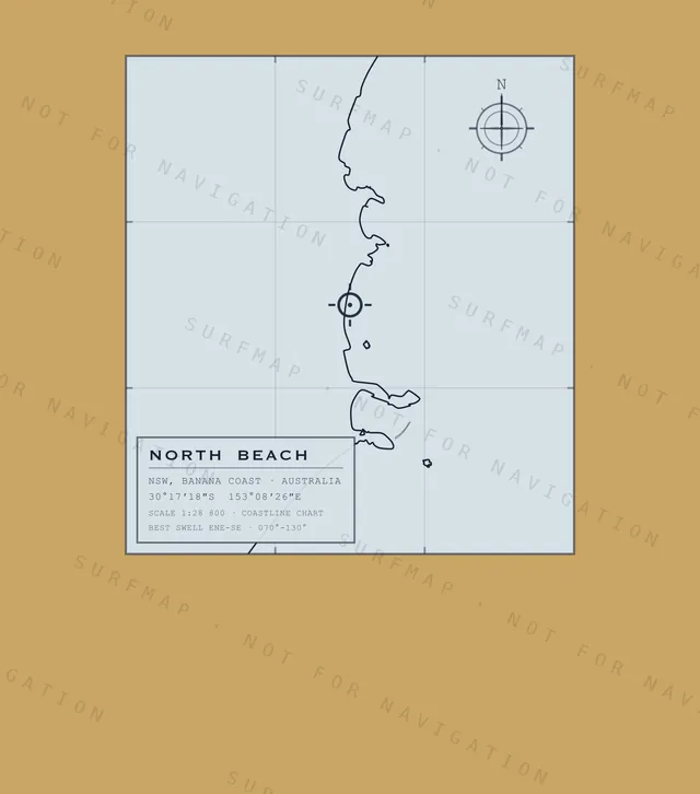 North Beach chart, the full artwork printed on the back