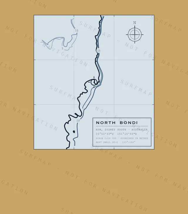 North Bondi chart, the full artwork printed on the back