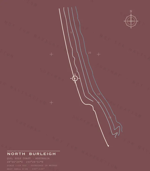 North Burleigh chart, the full artwork printed on the back