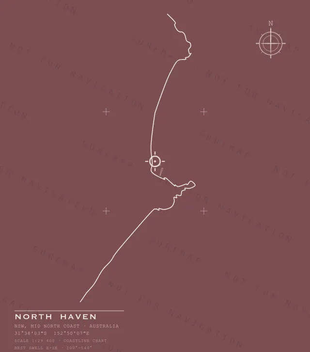 North Haven chart, the full artwork printed on the back