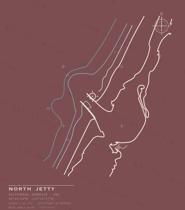 North Jetty chart, the full artwork printed on the back