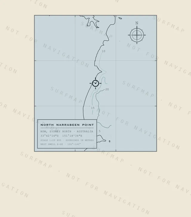 North Narrabeen Point chart, the full artwork printed on the back
