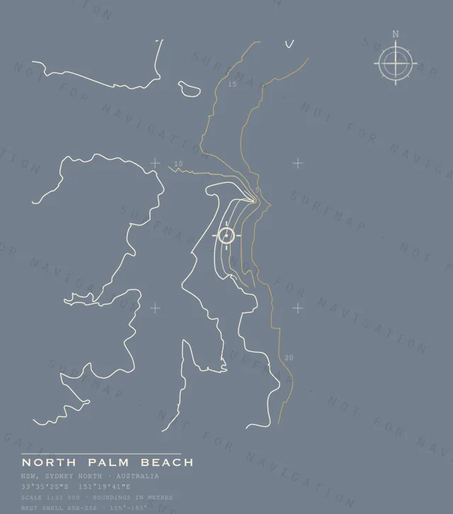 North Palm Beach chart, the full artwork printed on the back