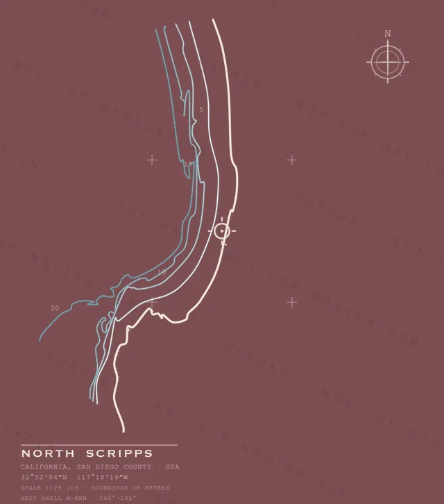 North Scripps chart, the full artwork printed on the back