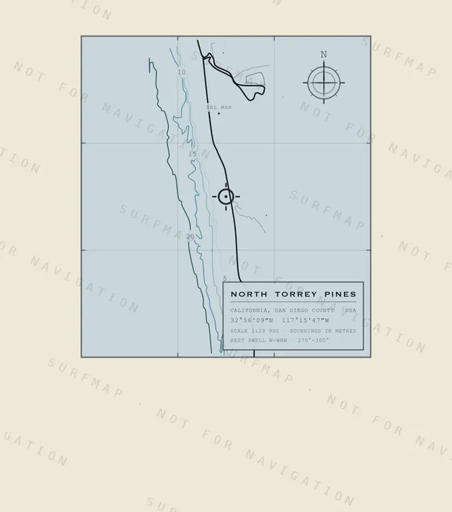 North Torrey Pines chart, the full artwork printed on the back